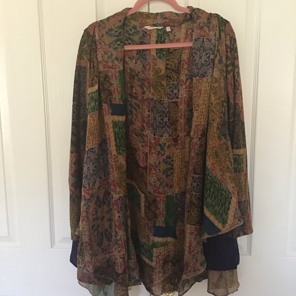 Soft Surroundings Long Patchwork Cardigan Jacket … - image 1